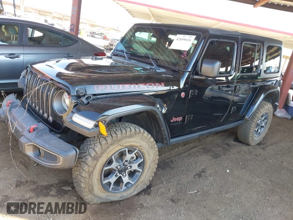 2019 Jeep Wrangler Unlimited Rubicon with VIN 1C4HJXFN5KW522991, listed as a IAAI auction lot 42609616 with 111,844 mi miles and . Bid and sale history available at DreamBid. Image 19.