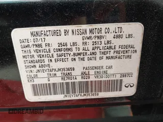 2018 Infiniti Q50 Luxe with VIN JN1EV7APXJM353659, listed as a IAAI auction lot 39289470 with 124,830 mi miles and . Bid and sale history available at DreamBid. Image 9.
