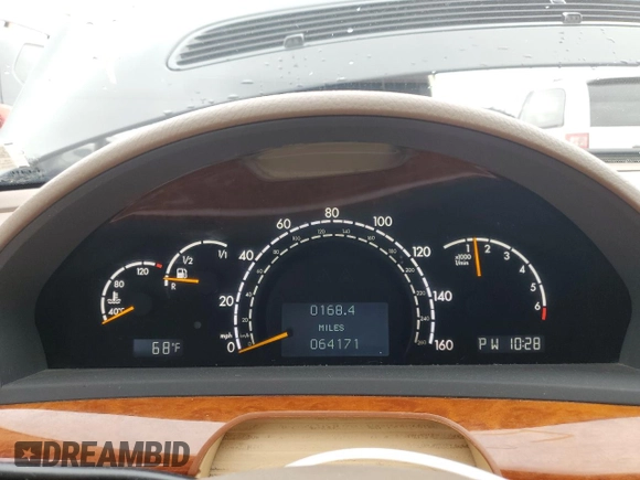 2001 Mercedes-Benz S-Class with VIN WDBNG70JX1A218220, listed as a Copart auction lot 53414154 with 64,171 mi miles and Salvage Title. Bid and sale history available at carsss.com. Image 9.