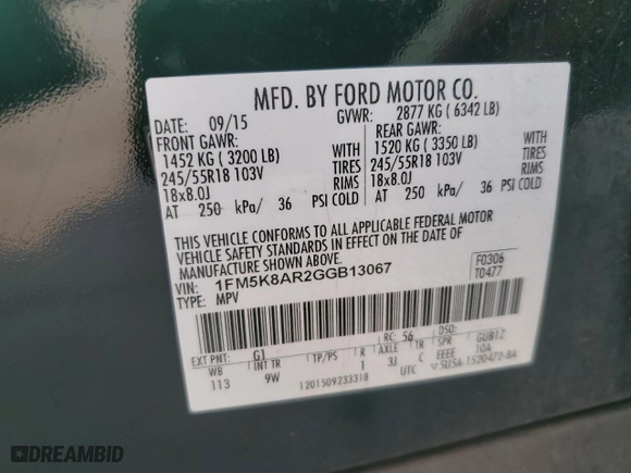 2016 Ford Utility Police Interceptor with VIN 1FM5K8AR2GGB13067, listed as a Copart auction lot 69692474 with 80,965 mi miles and Salvage Title. Bid and sale history available at carsss.com. Image 14.