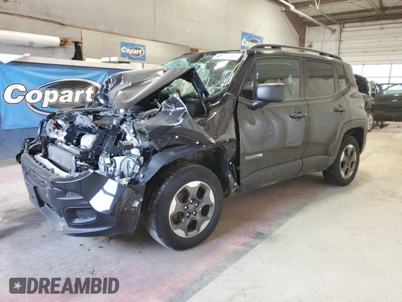 2018 Jeep Renegade Sport with VIN ZACCJBAB5JPG99448, listed as a Copart auction lot 48458525 with 62,331 mi miles and Salvage Title. Bid and sale history available at DreamBid. Image 1.