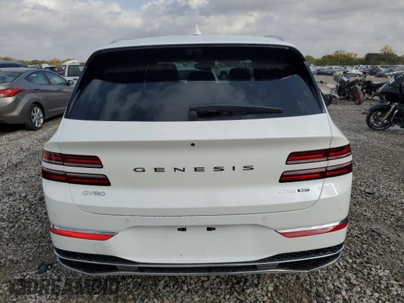 2025 Genesis GV80 Prestige with VIN KMUHEESCXSU221431, listed as a Copart auction lot 78187984 with 3,788 mi miles and Salvage Title. Bid and sale history available at DreamBid. Image 6.