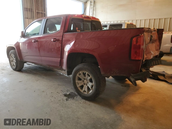 2021 Chevrolet Colorado 2WD LT with VIN 1GCGSCEA3M1295848, listed as a Copart auction lot 83054544 with 57,739 mi miles and Salvage Title. Bid and sale history available at carsss.com. Image 2.