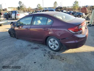 2013 Honda Civic Sdn LX with VIN 19XFB2F51DE057985, listed as a Copart auction lot 88550975 with 0 mi miles and Salvage Title. Bid and sale history available at carsss.com. Image 2.
