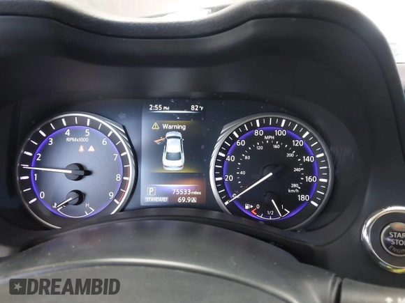 2015 Infiniti Q50 Premium with VIN JN1BV7AP4FM330386, listed as a IAAI auction lot 42028771 with 75,533 mi miles. Bid and sale history available at carsss.com. Image 7.