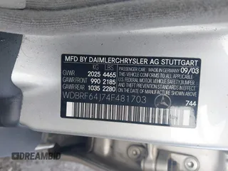 2004 Mercedes-Benz C 320 with VIN WDBRF64J74F481703, listed as a IAAI auction lot 41198886 with 221,437 mi miles and . Bid and sale history available at DreamBid. Image 9.