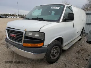 2014 GMC Savana Cargo Van with VIN 1GTW7FCAXE1909748, listed as a Copart auction lot 87214754 with 263,944 mi miles and Salvage Title. Bid and sale history available at carsss.com. Image 1.