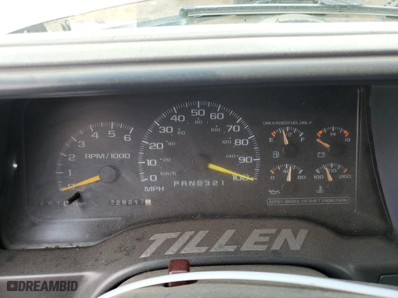 1997 Chevrolet Tahoe with VIN 3GNEK18R2VG123186, listed as a Copart auction lot 78948114 with 226,217 mi miles and Salvage Title. Bid and sale history available at carsss.com. Image 9.
