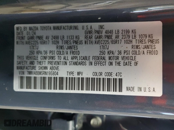 2024 Mazda CX-50 S Preferred with VIN 7MMVABBM5RN195804, listed as a Copart auction lot 50973435 with 6,817 mi miles and Salvage Title. Bid and sale history available at DreamBid. Image 15.