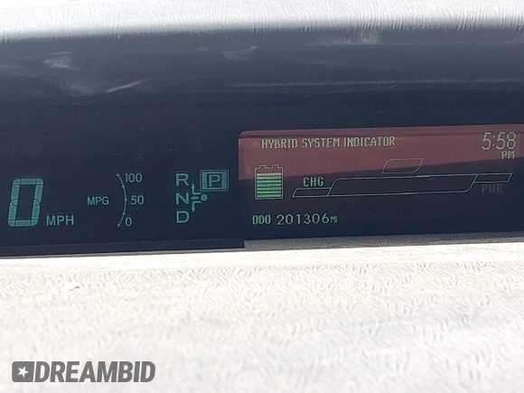 2010 Toyota Prius II with VIN JTDKN3DU0A0092981, listed as a IAAI auction lot 42063196 with 201,306 mi miles. Bid and sale history available at carsss.com. Image 7.