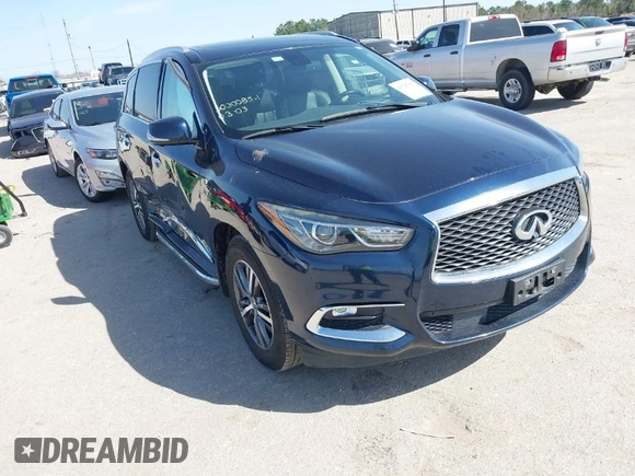 2017 Infiniti QX60 with VIN 5N1DL0MN9HC542587, listed as a IAAI auction lot 41745897 with 85,746 mi miles and . Bid and sale history available at carsss.com. Image 1.