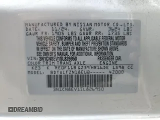 2025 Nissan Versa SV с VIN 3N1CN8EV1SL826950, выставлен на аукционе Copart как лот 60200755 с пробегом 5 757 миль миль и Чистый • Clean title. История ставок и продаж доступна на DreamBid. Изображение 12.