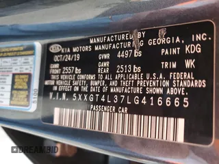 2020 Kia Optima LX z VIN 5XXGT4L37LG416665, wystawiony jako Copart lot #59749585 z przebiegiem 68 879 mil mil oraz Szkoda całkowita • Salvage title. Historia ofert i sprzedaży dostępna na DreamBid. Obrazek 13.