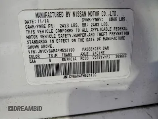 2015 Infiniti Q40 with VIN JN1CV6AR4FM524190, listed as a Copart auction lot 81953024 with 94,821 mi miles and Salvage Title. Bid and sale history available at carsss.com. Image 13.
