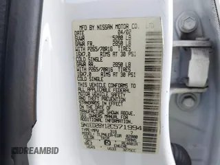 2002 Nissan Xterra XE z VIN 5N1ED28Y12C571994, wystawiony jako IAAI lot #41401574 z przebiegiem 141 383 mil mil oraz . Historia ofert i sprzedaży dostępna na DreamBid. Obrazek 9.