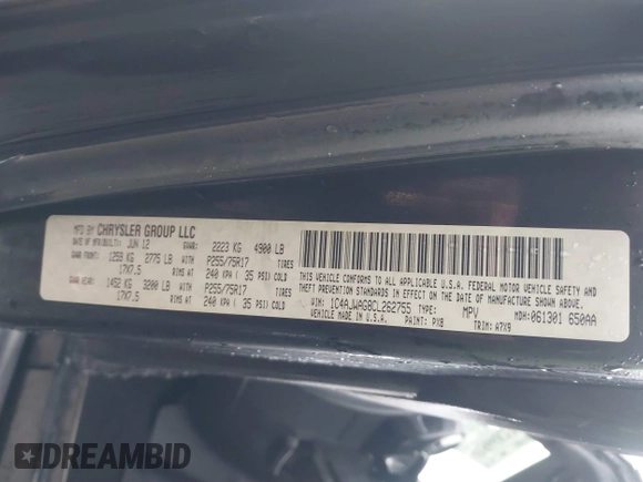 2012 Jeep Wrangler Sport z VIN 1C4AJWAG8CL262755, wystawiony jako IAAI lot #41566823 z przebiegiem 164 135 mil mil oraz . Historia ofert i sprzedaży dostępna na DreamBid. Obrazek 9.