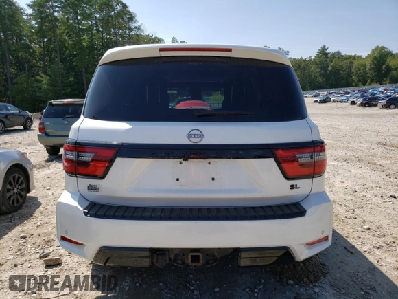 2021 Nissan Armada SL with VIN JN8AY2BB1M9791538, listed as a Copart auction lot 69201584 with 53,565 mi miles and Salvage Title. Bid and sale history available at carsss.com. Image 6.
