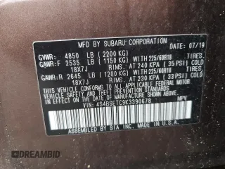 2019 Subaru Outback Touring with VIN 4S4BSETC9K3390678, listed as a Copart auction lot 81378674 with 64,472 mi miles and Salvage title. Bid and sale history available at DreamBid. Image 15.