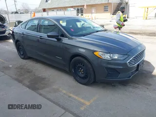 2019 Ford Fusion Hybrid SE with VIN 3FA6P0LU6KR163927, listed as a IAAI auction lot 41834612 with 104,342 mi miles. Bid and sale history available at carsss.com. Image 1.