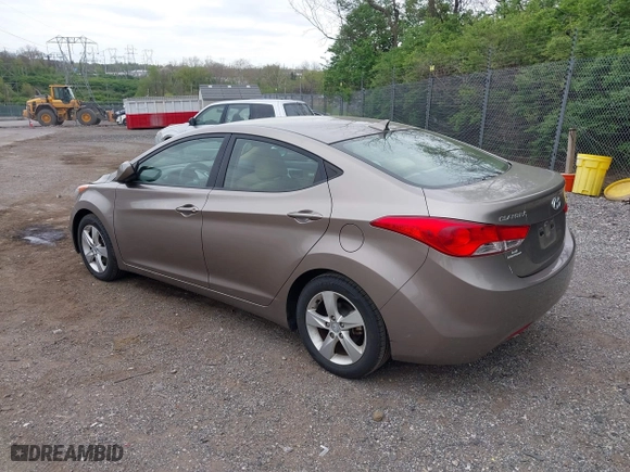 2012 Hyundai Elantra GLS with VIN 5NPDH4AEXCH095704, listed as a IAAI auction lot 42093583 with 99,154 mi miles. Bid and sale history available at carsss.com. Image 3.