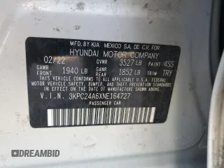 2022 Hyundai Accent SE с VIN 3KPC24A6XNE164727, выставлен на аукционе Copart как лот 83831284 с пробегом 65 175 миль миль и Списание • Salvage title. История ставок и продаж доступна на DreamBid. Изображение 13.