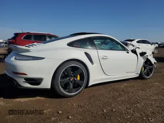 2015 Porsche 911 Turbo S with VIN WP0AD2A9XFS160370, listed as a Copart auction lot 77165054 with 19,235 mi miles and Salvage Title. Bid and sale history available at DreamBid. Image 3.
