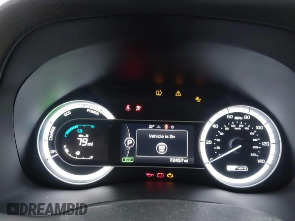 2019 Kia Niro EX with VIN KNDCE3LC7K5351502, listed as a IAAI auction lot 41871233 with 72,457 mi miles. Bid and sale history available at carsss.com. Image 7.