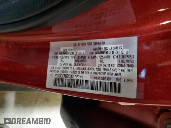 2021 Mazda CX-9 Touring with VIN JM3TCBCY7M0517200, listed as a Copart auction lot 87116144 with 26,663 mi miles and Salvage Title. Bid and sale history available at carsss.com. Image 15.