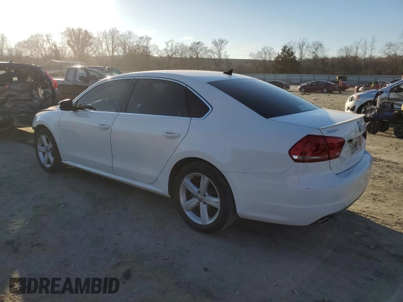 2013 Volkswagen Passat SE with VIN 1VWBH7A34DC021793, listed as a Copart auction lot 43985805 with 183,463 mi miles and Salvage Title. Bid and sale history available at carsss.com. Image 2.