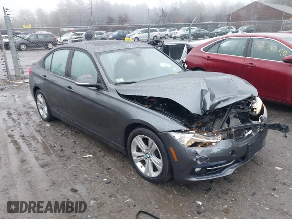 2016 BMW 3 Series 328i xDrive with VIN WBA8E3G59GNU02424, listed as a IAAI auction lot 41082258 with 55,801 mi miles. Bid and sale history available at carsss.com. Image 1.
