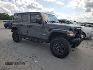 2020 Jeep Wrangler Unlimited Sport S with VIN 1C4HJXDN4LW344401, listed as a Copart auction lot 58404885 with 68,074 mi miles and Salvage title. Bid and sale history available at DreamBid. Image 4.