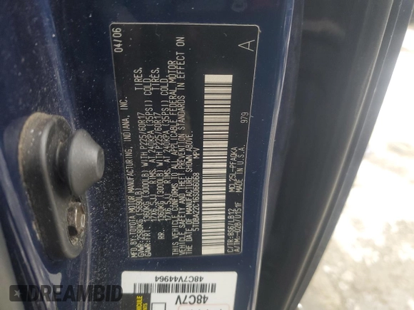 2006 Toyota Sienna XLE with VIN 5TDBA22C16S066068, listed as a Copart auction lot 41992545 with 251,076 mi miles and Salvage Title. Bid and sale history available at carsss.com. Image 15.
