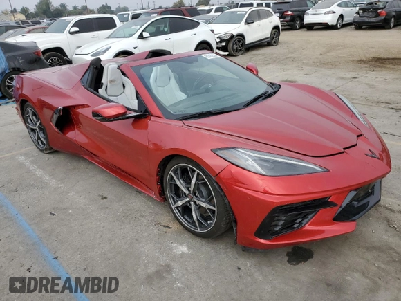 2021 Chevrolet Corvette 1LT with VIN 1G1YA3D41M5107008, listed as a Copart auction lot 83489444 with 23,484 mi miles and Salvage Title. Bid and sale history available at carsss.com. Image 4.