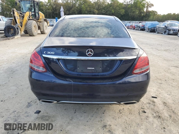 2016 Mercedes-Benz C 300 with VIN WDDWF4JB7GR145676, listed as a Copart auction lot 50071765 with 43,350 mi miles and Salvage Title. Bid and sale history available at carsss.com. Image 6.