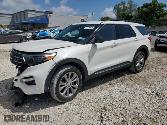 2022 Ford Explorer XLT with VIN 1FMSK8DH0NGB18321, listed as a Copart auction lot 50718605 with 21,047 mi miles and Salvage Title. Bid and sale history available at DreamBid. Image 1.