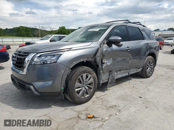 2024 Nissan Pathfinder SV with VIN 5N1DR3BA7RC309597, listed as a Copart auction lot 56742315 with 5,982 mi miles and Salvage title. Bid and sale history available at DreamBid. Image 1.