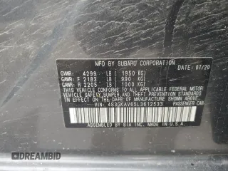 2020 Subaru Impreza Premium z VIN 4S3GKAV65L3612533, wystawiony jako Copart lot #55198585 z przebiegiem 77 257 mil mil oraz Szkoda całkowita • Salvage title. Historia ofert i sprzedaży dostępna na DreamBid. Obrazek 12.