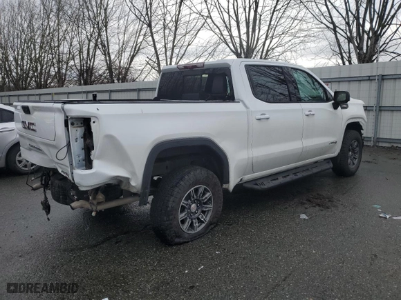 2024 GMC Sierra 1500 AT4 with VIN 1GTUUEEL7RZ115452, listed as a Copart auction lot 45512995 with 16,707 mi miles and Salvage Title. Bid and sale history available at carsss.com. Image 3.
