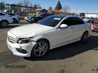 2015 Mercedes-Benz C 300 Luxury with VIN 55SWF4KBXFU010770, listed as a Copart auction lot 49498305 with 118,345 mi miles and Salvage Title. Bid and sale history available at carsss.com. Image 1.