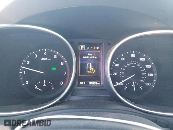 2017 Hyundai Santa Fe Sport 2.0T with VIN 5XYZU3LA1HG382224, listed as a Copart auction lot 79525524 with 91,805 mi miles and Salvage Title. Bid and sale history available at carsss.com. Image 9.