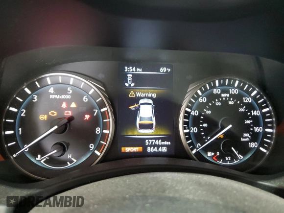 2020 Infiniti Q50 Luxe with VIN JN1EV7AR4LM254744, listed as a Copart auction lot 59178915 with 57,746 mi miles and Salvage title. Bid and sale history available at DreamBid. Image 9.