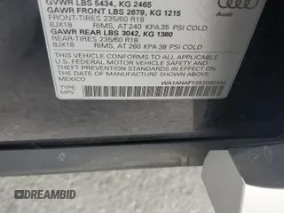 2019 Audi Q5 Premium with VIN WA1ANAFY2K2080444, listed as a Copart auction lot 61273195 with 52,942 mi miles and Salvage title. Bid and sale history available at DreamBid. Image 13.