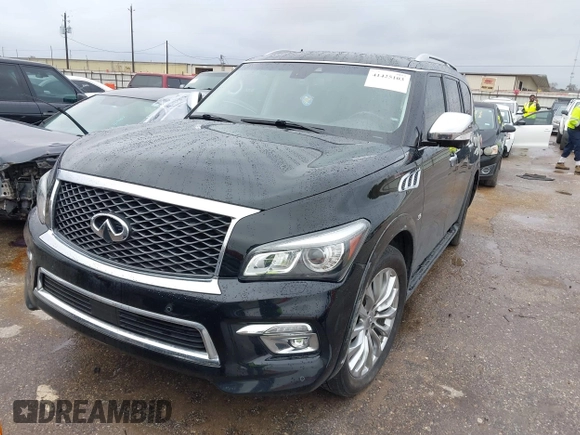 2017 Infiniti QX80 z VIN JN8AZ2NF0H9646542, wystawiony jako IAAI lot #41425103 z przebiegiem 124 488 mil mil oraz . Historia ofert i sprzedaży dostępna na DreamBid. Obrazek 2.