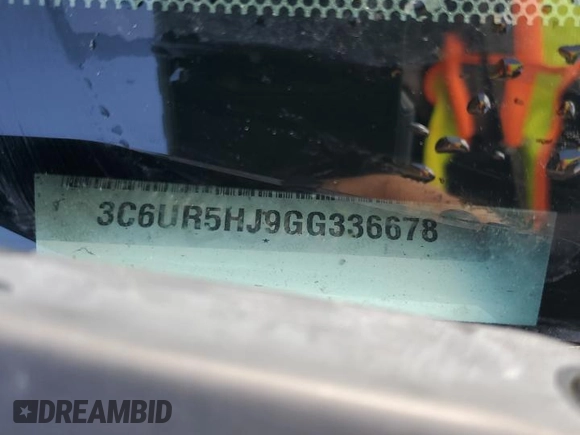 2016 Ram 2500 Tradesman with VIN 3C6UR5HJ9GG336678, listed as a Copart auction lot 50944164 with 125,891 mi miles and Salvage title. Bid and sale history available at DreamBid. Image 14.