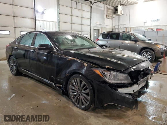 2015 Hyundai Genesis 5.0L with VIN KMHGN4JF7FU053494, listed as a Copart auction lot 44660694 with 85,285 mi miles and Salvage Title. Bid and sale history available at carsss.com. Image 4.