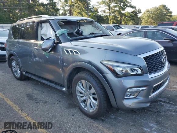 2017 Infiniti QX80 with VIN JN8AZ2NF9H9641632, listed as a Copart auction lot 66588634 with 103,172 mi miles and Salvage Title. Bid and sale history available at carsss.com. Image 4.