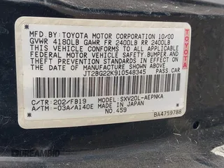 2001 Toyota Camry CE with VIN JT2BG22K910548345, listed as a IAAI auction lot 41723835 with 170,228 mi miles and . Bid and sale history available at DreamBid. Image 9.
