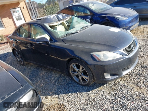 2009 Lexus IS 250 with VIN JTHBK262695105390, listed as a IAAI auction lot 41373344 with 215,356 mi miles. Bid and sale history available at carsss.com. Image 1.