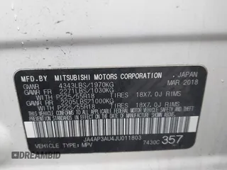 2018 Mitsubishi Outlander Sport ES 2.0 with VIN JA4AP3AU4JU011803, listed as a IAAI auction lot 42016794 with 120,544 mi miles. Bid and sale history available at carsss.com. Image 9.