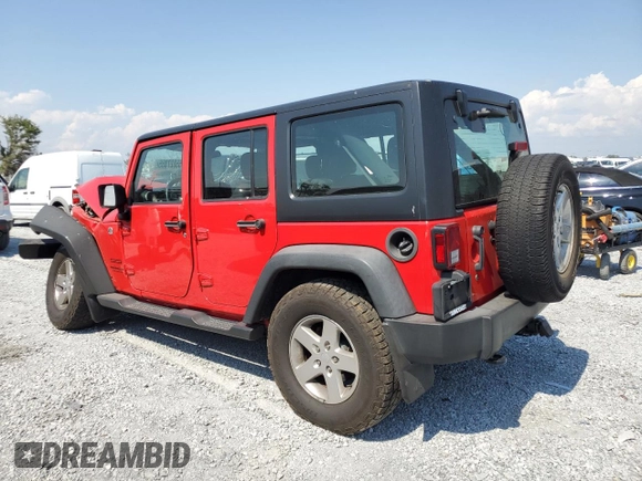 2015 Jeep Wrangler Unlimited Willys Wheeler with VIN 1C4BJWDG3FL726460, listed as a Copart auction lot 55827355 with 96,482 mi miles and Salvage Title. Bid and sale history available at DreamBid. Image 2.